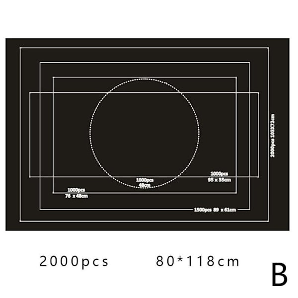 1500/2000 bitars pusselmatta för förvaring, rullbar, svart, blå, grå, G grå 1500 bitar