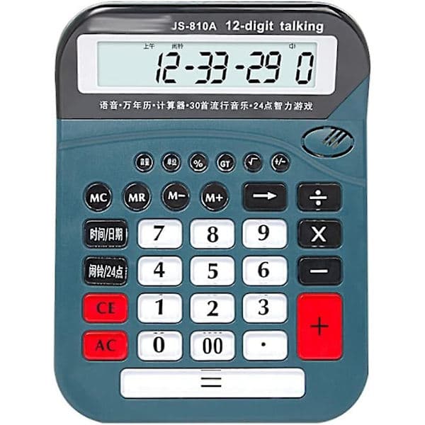 Kontorkalkulator Skrivebordskalkulator 12 Siffer Stor LCD-skjerm