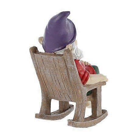 Avslappende hagegnomstatue med vinflaske (12,5 x 5 CM)