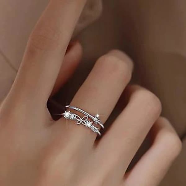 Angstdempende Ring for Kvinner - Justerbar Størrelse 6-10, Rustfritt Stål Modell