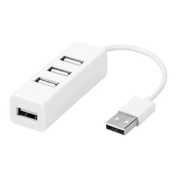 USB 2.0-hub med 4 porter - Hvit
