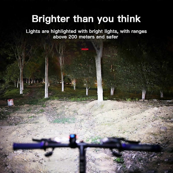 CASA Sykkel LED Lys 1000Lumen Frontlys Sykkel MTB Sykkellys Oppladbar Lampe Lanterna Bicicleta Sykkellykt Bak 3pcs Lamp