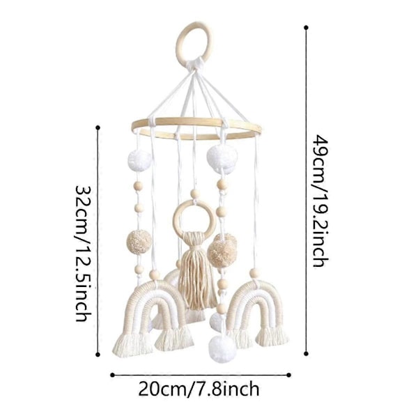 CASA Boho Regnbue Macrame Tapestry Vedhæng Rum Baggrund Vægkunst Boligindretning Væghængende Håndlavet