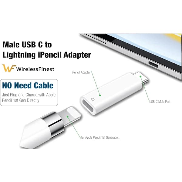 2025 Seneste Model USB C til Lightning Adapter Opladningsdongle-stik til iPad 10. Generation, Han USB-C til Hun Opladeradaptere + B
