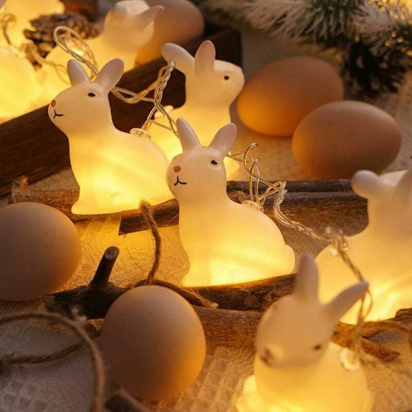 Påskljusslinga, 3M 20 LED Batteridriven Påskhare Ljusslinga
