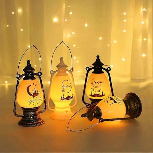 Ramadanlampe Eid Elektronisk Lysestake Vindlampe for Hjemmefestdekorasjon