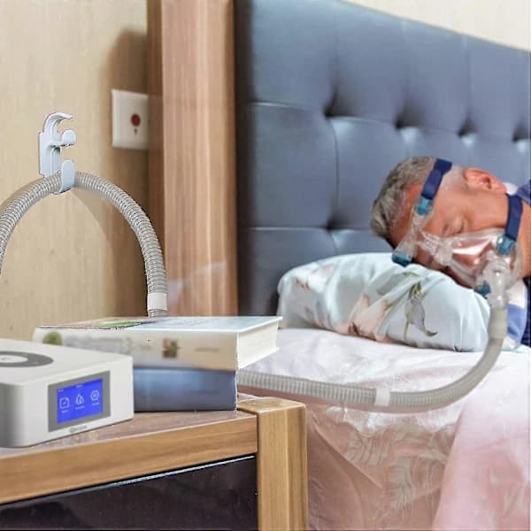 2 kpl CPAP-letkunpidike liukuesteellä, CPAP-maskikoukku ja CPAP-letkunpidike