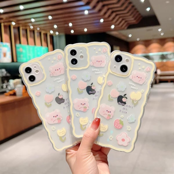 Kompatibel med iPhone 12 Cover Gul Bølge Æstetisk Sødt Mønster