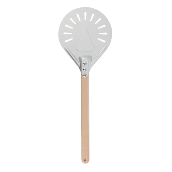 [CA] Pizza Vendespade Trehåndtak Pizza Spade Perforert Pizza Padle 8 Tommer Hvit 60X20X2cm