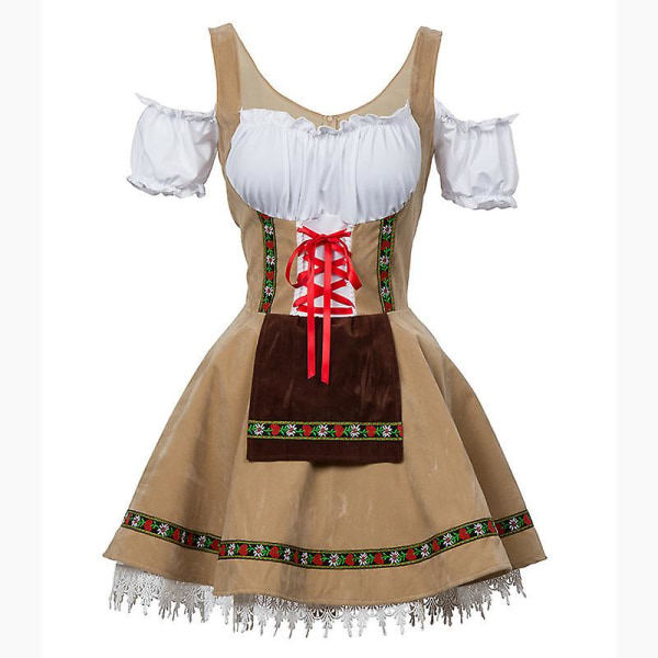 Perinteinen Oktoberfest-asu paraati- ja tavernan baarimikko-asu tarjoilijan asu cosplay karnevaali halloween juhlallinen juhlamekko tummansininen L