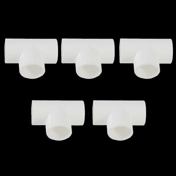 20mm PVC T-koppling 3-vägs vattenrör röradapter anslutningar vit 10 st