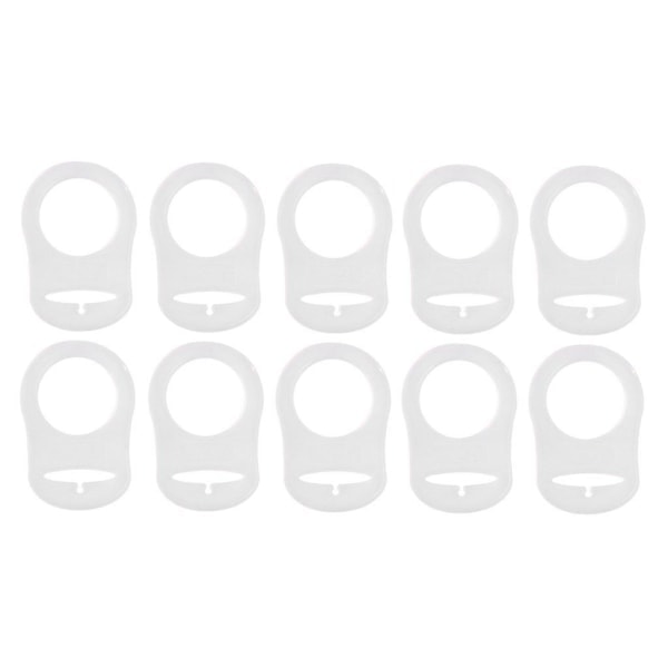 10 stk Knapp Silikonring Sutteholder Skiltdocka Adapter Transparent