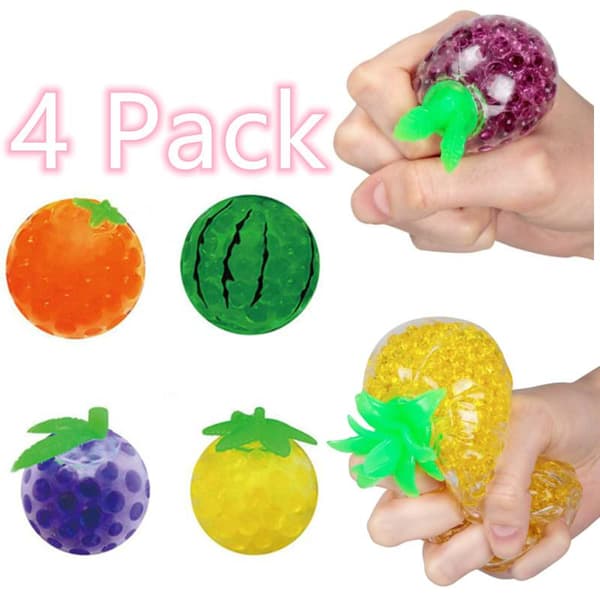 4-pack Frukt Antistressboll Sensoriska Fidget Leksaker