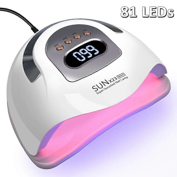 CASA LED UV-lampe til negle, lampeperler, professionel negletørrer til gelenegle, hurtigtørrende neglelampe 72 LEDs 320W