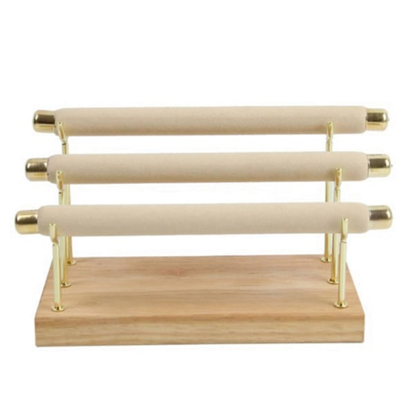 CASA 2X Træ Smykke Display Stand Ringholder T-Bar Display Armbånd Ankelkæder Smykke Display Emballage