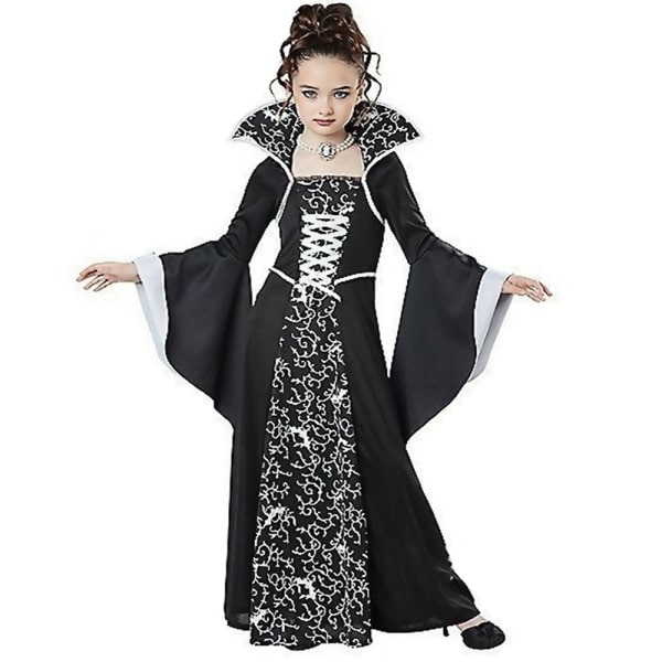 Barns Flickor Performance Vampyr Halloween Häxdräkt vit 110cm white 110cm