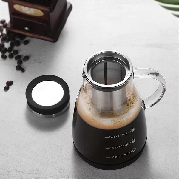 CASA 960ml Dobbeltanvendelig Koldbrygget Kaffe & Te Maker, Espresso Isdryp Glas Kande med Filter, Glas Kande til Hjemmebrug