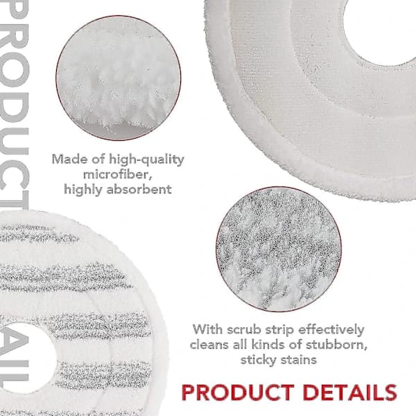 3 stk moppefyllinger for Vileda Spin And Clean mopp – Erstatningsmoppehode for spinmopp – Vaskbart gjenbrukbart mikrofibermoppehode for gulvrengjøring...