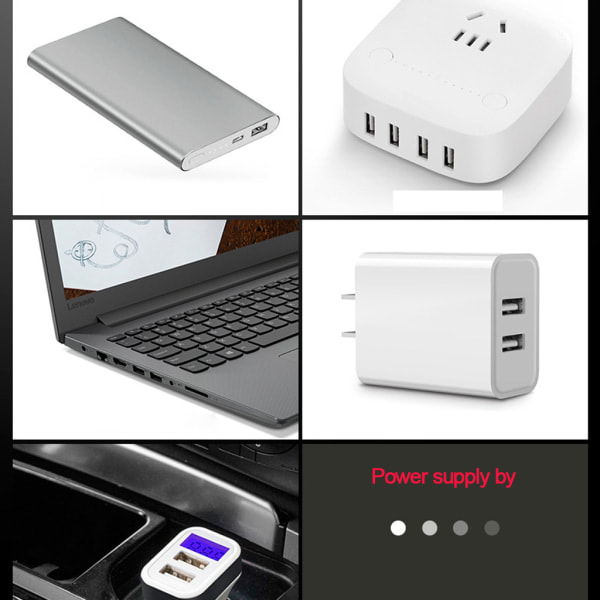 CASA USB-port Li-ion batterioplader til 21700/20700/26650/18650/18490 3,7V batteri
