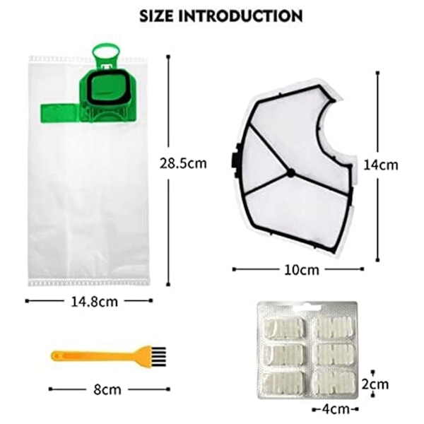 Dammsugarpåsar för Kobold, Kit Kompatibelt med Vorwerk Kobold Vk140 Vk150-b