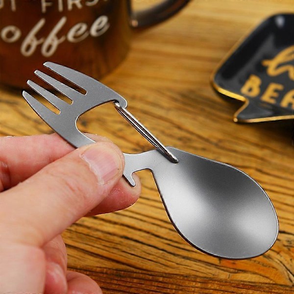 CASA 3-i-1 Camping Picknick Titan Sked Bestick Titan Gaffel Ultralätt Ren Titan Eller Rostfritt