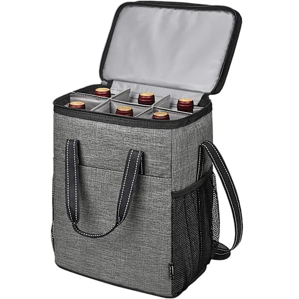 Vinflaske Taske, Vandtæt Camping og Rejser, til Vinelskere, Polyester, Sort