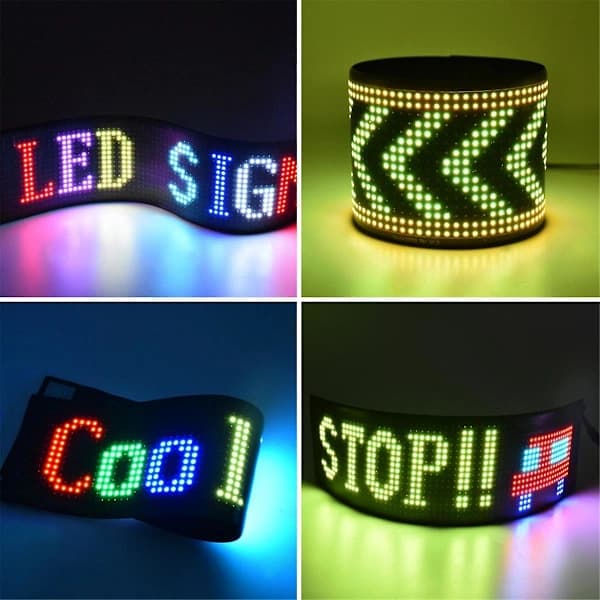 [CA] LED Pixel Panel, USB 5V Flexibel LED-modul RGB Rullande Textanimering Display, Bluetooth-app, 9,2 * 37,2 cm ()
