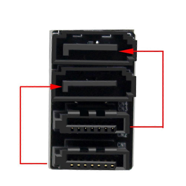 CASA 1 stk. Dobbelt SATA 7Pin Hun til Dobbelt 7Pin Han 180 Graders Vinklet Adapter Mainboard SATA Adapter f