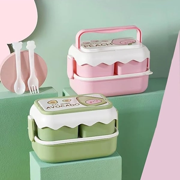 Matboks, bento-boks for jenter, rosa matboks for barn