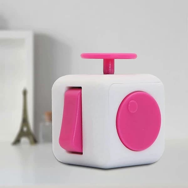 Fidget Cube Stress & Ångestdämpande Leksak Perfekt för Vuxna och Barn [Presenttips] [Avkopplande Leksak] (Rosa)
