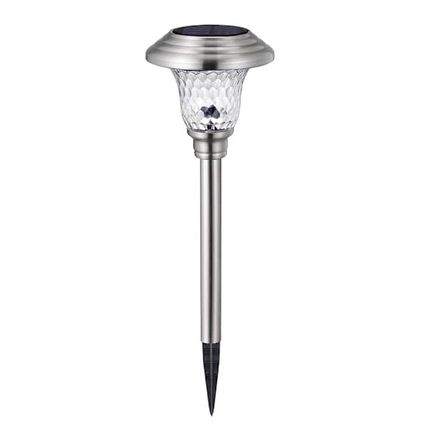 Solcellelampe til haven, rustfrit stål, varmt hvidt lys