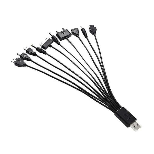 Multi Line Pin-lader 10 i 1 Universal USB-kabel Telefon Mobiler Adapter Ledning