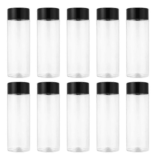 10 pcs Plastic Juice Bottle Transparent Coarse Grain Storage Container Beverage Bottle