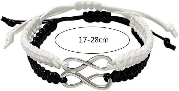 2 st Armband Infinity Flätat Handgjort Armband Rep Armring Stickning Handgjort Flätat Handrep Justerbart Armbandsrep