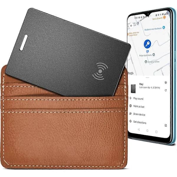 Lommebokfinner for Android, Oppladbar Bluetooth-objektlokalisator Svart