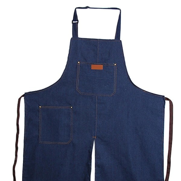 Trendigt Keramik Denim Delat Ben Förkläde Justerbar Halsrem För Konstnärer