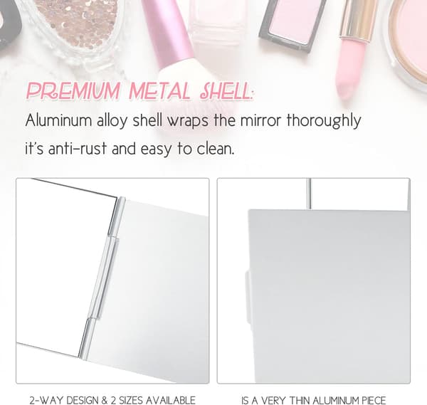 Small Travel Mirror - Folding Compact Mirror - Lightweight Small Table Stand Mirror for Travel and Makeup 11.5*8cm