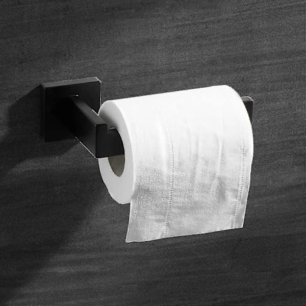 Mat Sort Toiletpapirholder Vægmonteret 304 Rustfrit Stål Toiletpapirholder Til Badeværelse