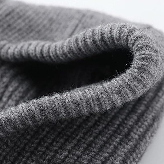 Balaclava strikket pulloverhue vinter varm hætte halstørklæde hue hat til kvinder mænd (sort)