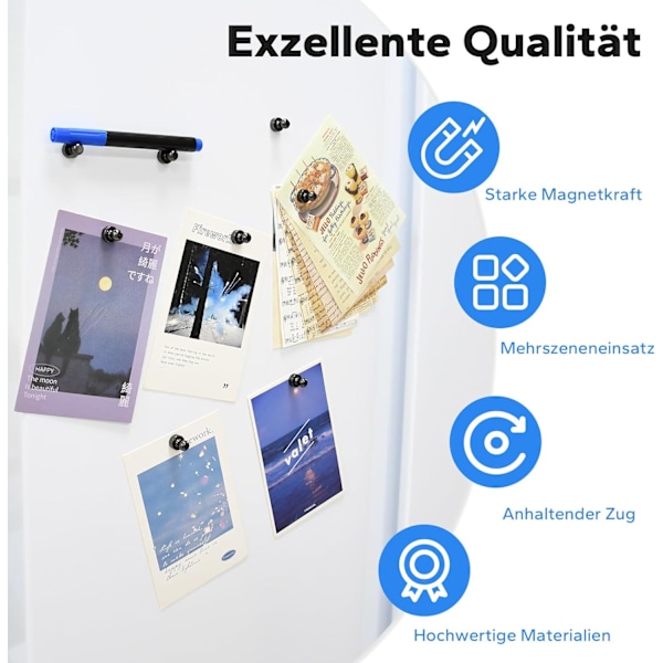 30-pakning sterke magneter, små neodymmagneter for kjøleskap, whiteboard, magnetisk tavle, håndverk, hjemmekontor og skole, minimagneter Svart—ca Black 30PCS