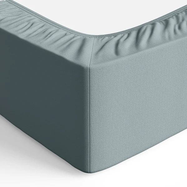 Gray Microfiber Fitted Sheet Solid Brushed Fitted Sheet Thick Skin-Friendly and Breathable 180 x 200 x 30 cm