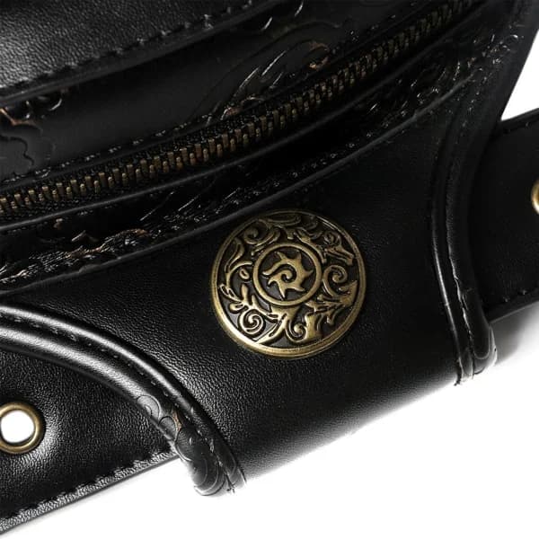 Gotisk Midjeväska Fanny Pack Läder Steampunk Benväska Axelväska