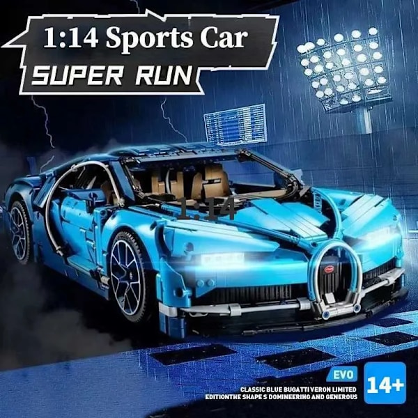Bluce Urheiluauto MOC rakennuspalikkasarja 1 14 mittakaavan urheiluautomalli rakennuspalikkalelu W241005.Ca