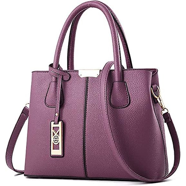 Dame Messenger Taske Håndtaske Læder Crossbody Punge Håndtasker Purple