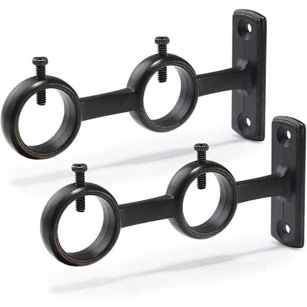Gardinstångshållare Dubbla Krokar 2-pack för Vardagsrum Sovrum