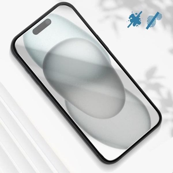 Härdat glas för iPhone 16, 9H hårdhet, Anti-Repskydd, Transparent Black