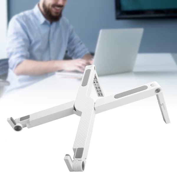 Tablet Notebook Stativ Bærbart Foldbart Laptop Støtte Base Holder Justerbart Beslag Hvid