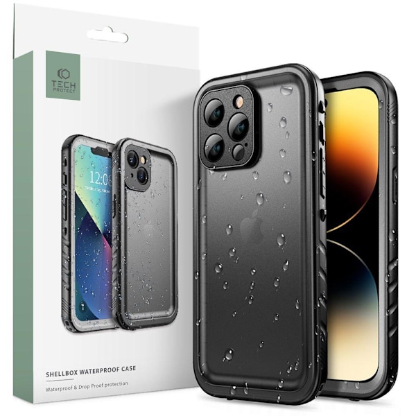 Tech-Protect iPhone 14 Pro Max Kotelo 360 IP68 Shellbox Musta