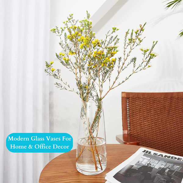 Exquisit klar blomvas - Glasvas för heminredning - Vas för rum - Blomvaser för mittpunkt, hög vas