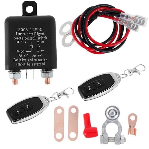 12V 200A Batteribryterrelé Fjernkontroll Batteriisolator Strømbryter Anti-tyveri-Xin